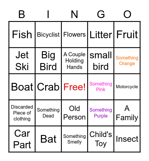 Neighborhood Walk Bingo Card