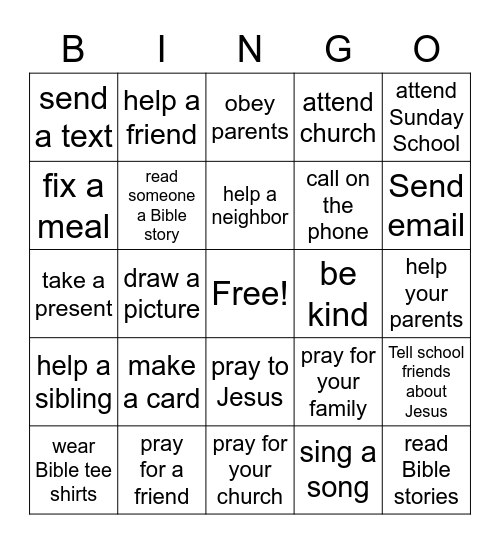 Tell Others About Jesus Bingo Card