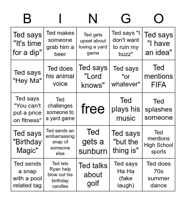 Ted Bingo Card
