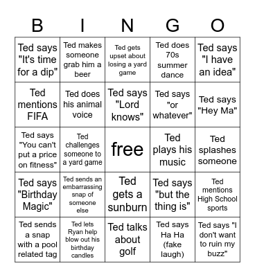 Ted Bingo Card