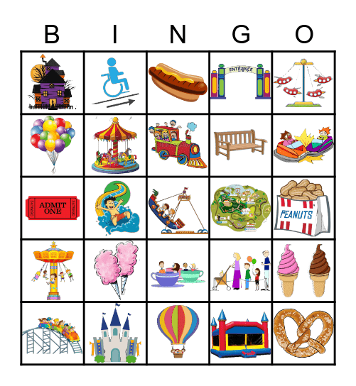 Amusement Parks Bingo Card
