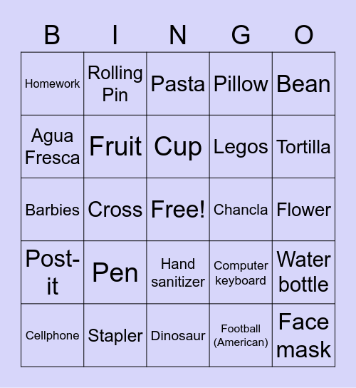 Teen Challenge VBS Bingo Card