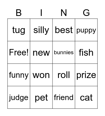 Biscuit Wins a Prize Bingo Card