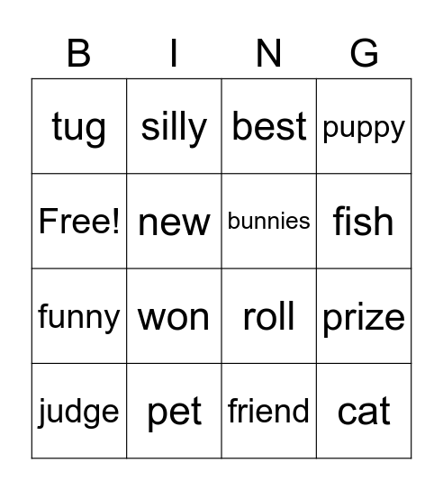 Biscuit Wins a Prize Bingo Card
