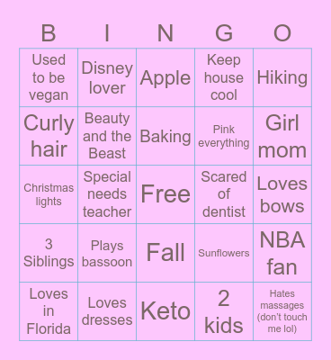 Barbara’s Bingo Card