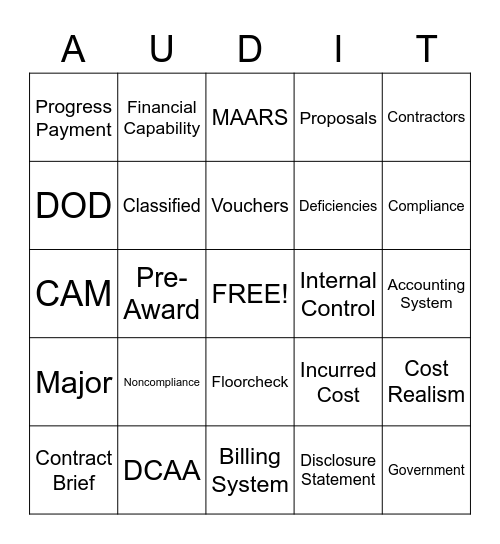 Audit Bingo Card