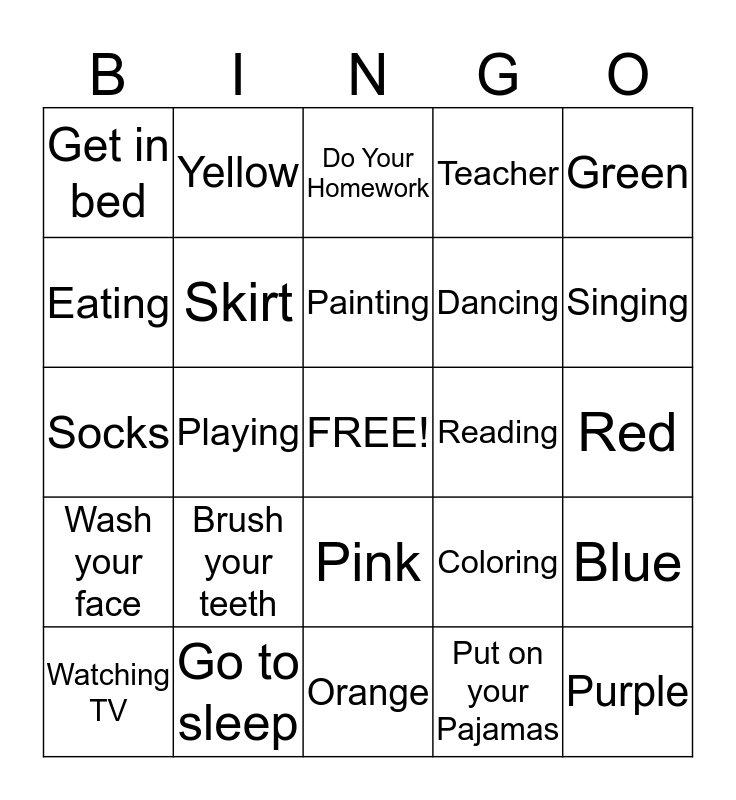 Unit 7 Bingo Card