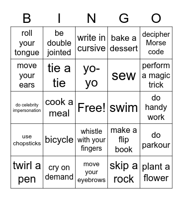 La Puente Chapter Bingo - Can You Do It? Bingo Card