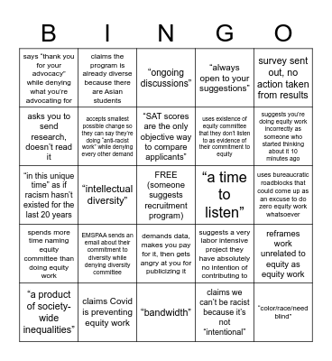 McDermott Equity Work Bingo Card