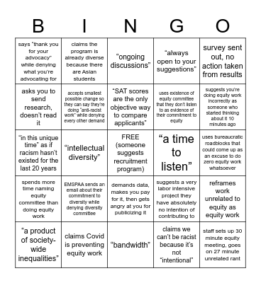 McDermott Equity Work Bingo Card