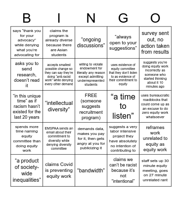 McDermott Equity Work Bingo Card