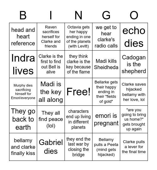 Fe's S7 theories Bingo Card