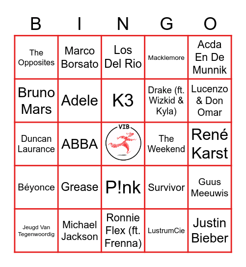 Muziek Bingo Card