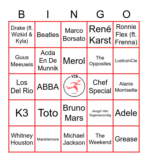 Muziek Bingo Card