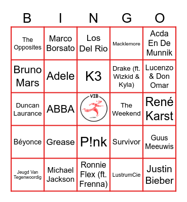 Muziek Bingo Card