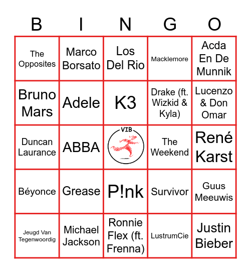 Muziek Bingo Card