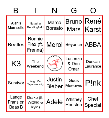 Muziek Bingo Card