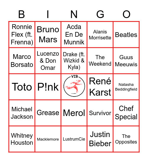 Muziek Bingo Card