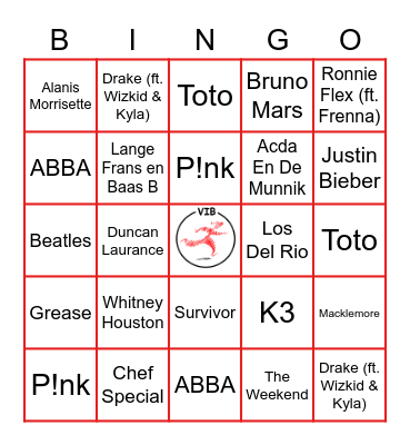 Muziek Bingo Card