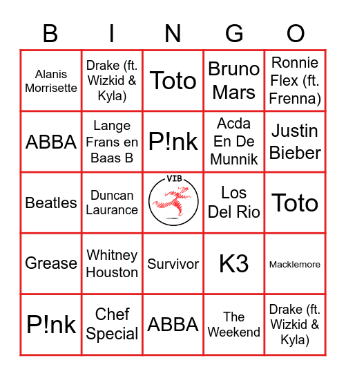 Muziek Bingo Card