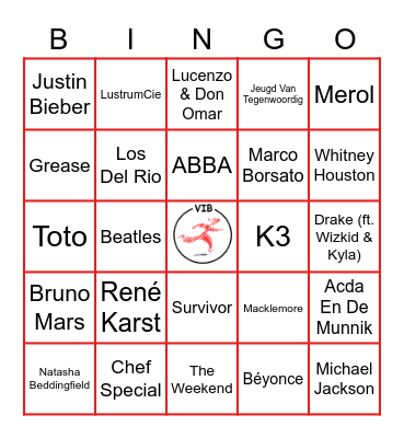 Muziek Bingo Card