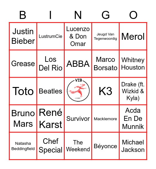 Muziek Bingo Card
