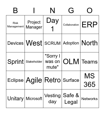 Project Management Bingo! Bingo Card