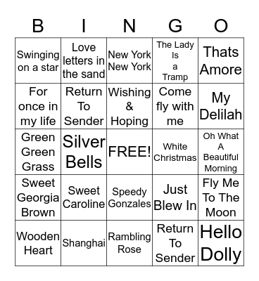MUSICAL BINGO Card