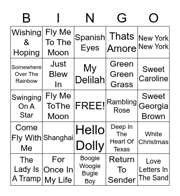 MUSICAL BINGO Card