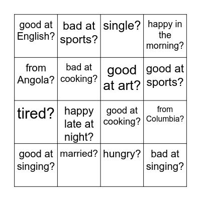 Are you...? Bingo Card