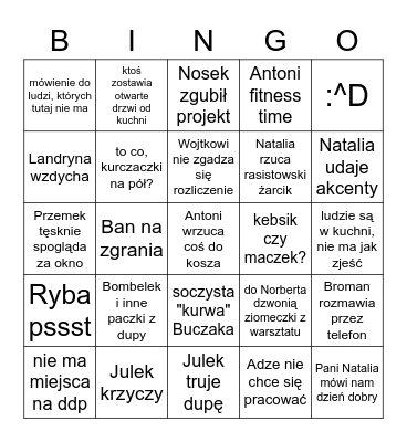 KUCE BINGO Card