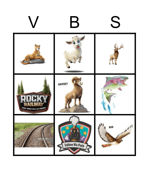 Rocky Railway VBS Bingo Card