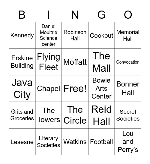 Erskine Bingo Card