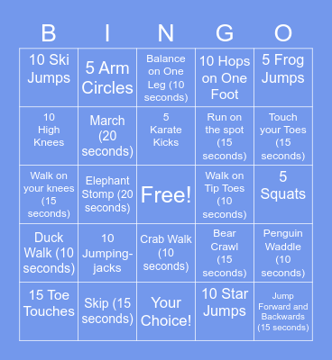 Rocky Railway Bingo Card