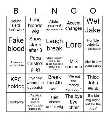 Everything Now Bingo Card