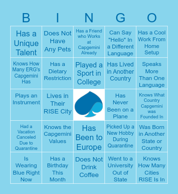 RISE Bingo Card