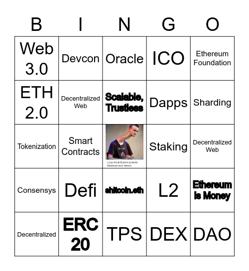 Ethereum Buzzword Bingo Card