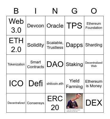 Ethereum Buzzword Bingo Card