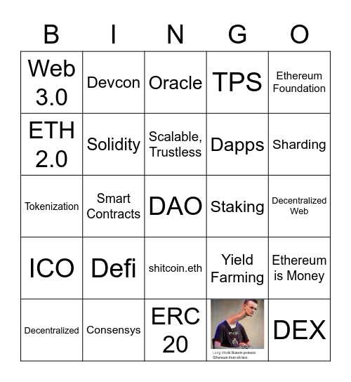 Ethereum Buzzword Bingo Card