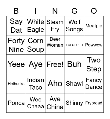 😃Ponca Bingo😃 Bingo Card