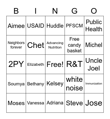 Okavango Neighborhood Bingo Card