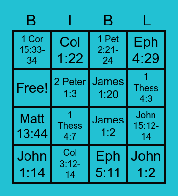 Bible Right Bingo Card