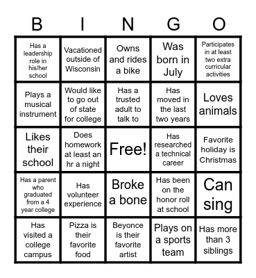 BINGO Card