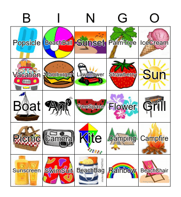 Summer Bingo Card