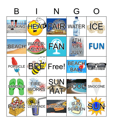 SUMMER BINGO Card