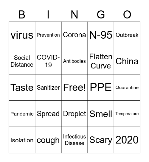 COVID Bingo Card