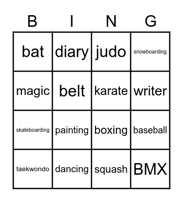 People's Bingo Card