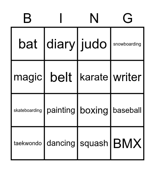 People's Bingo Card