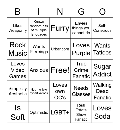 Are you like Benji? Bingo Card