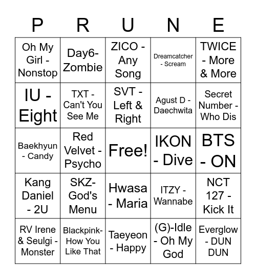 2020 KBOPS Bingo Card